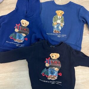 Ralph Lauren Kids' Bear Graphic Sweatshirts - Blue and Black